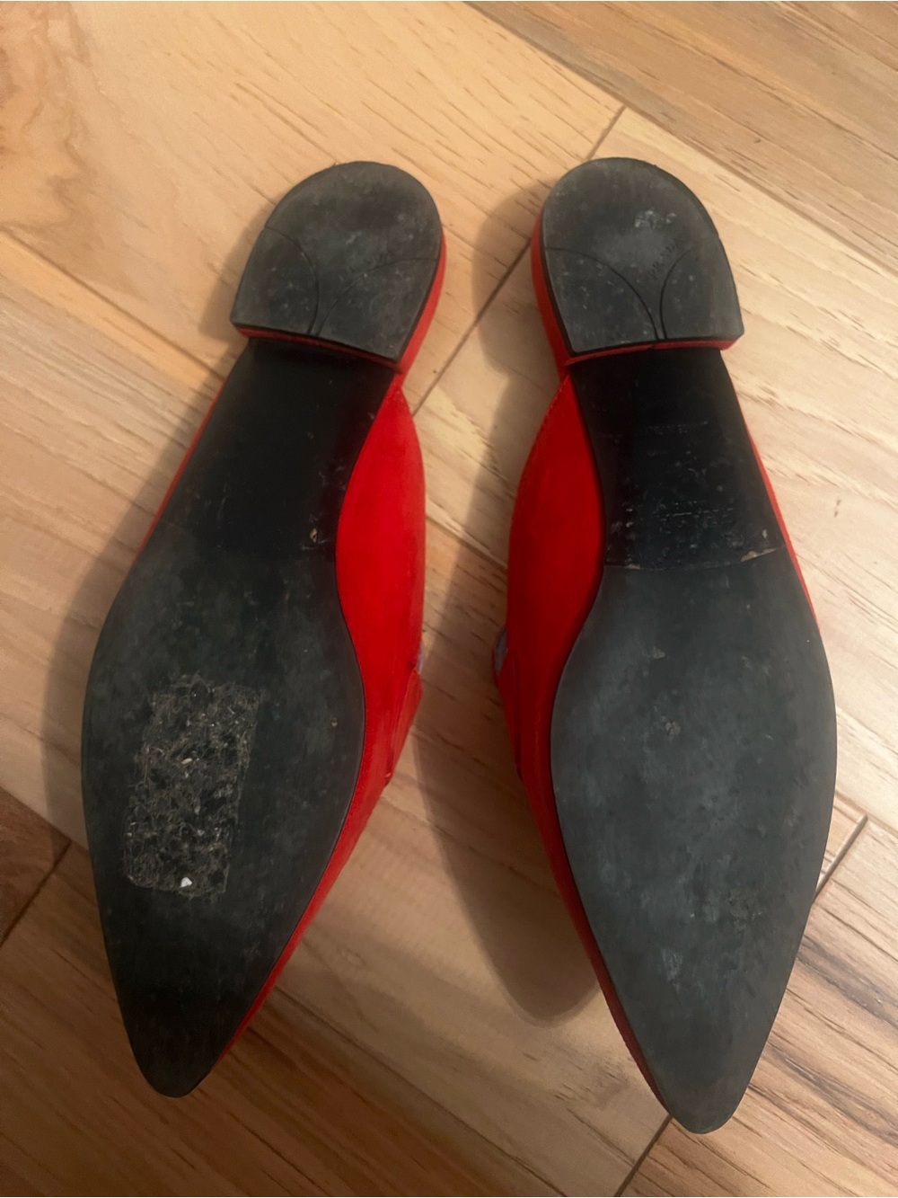Prada Red Suede Pointed Slip-On Mules - Picture 4 of 4